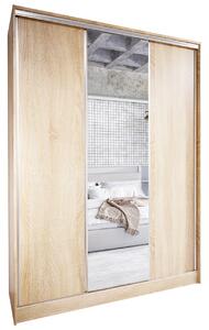 MEBLINE Skriňa s posuvnými dverami so zrkadlom CORINA A 150 sonoma