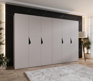 Elegantná šatníková skriňa 300 cm AMARIS 1 - kašmír / čierne úchyty