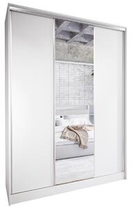 MEBLINE Skriňa s posuvnými dverami so zrkadlom CORINA B 150 biela