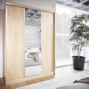 MEBLINE Skriňa s posuvnými dverami so zrkadlom CORINA A 150 sonoma