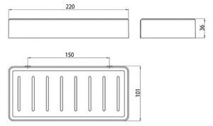 EMCO Loft polička s vyberateľným košíkom 220 x 101 mm matná čierna 054513302