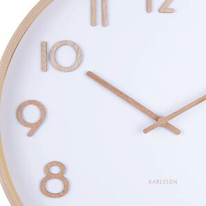 KARLSSON Nástenné hodiny Pure – biela ∅ 40 × 4,5 cm