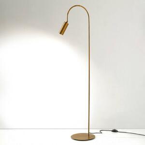 Stojacia lampa 7539, mosadz brúsená, mosadz, GU10, Hnedá / staromosadz, Obývacia izba / jedáleň, Mosadz, Moderný, Oblúková stojaca lampa