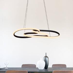 LED závesné svietidlo TWIST, čierna, dĺžka 76 cm, kovová, Switchdim, Čierna, Obývacia izba / jedáleň, Hliník, Moderný, Závesné svietidlo