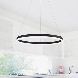 LED závesné svietidlo TITUS, antracitová farba, Ø 60 cm, kovové, Switchdim, Čierna, Obývacia izba / jedáleň, Hliník, Moderný, Závesné svietidlo