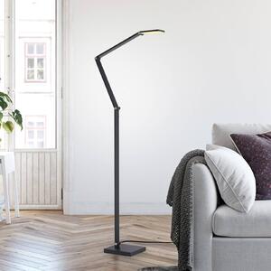 LED stojacia lampa SAMSKY, sivé, výška 161 cm, kov, dotykový stmievač, Hliník / sivá / zinok, Obývacia izba / jedáleň, Hliník, Moderný, Stolová lampa