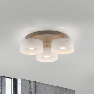 Stropné LED svetlo MARIKA béžové/biele 40 cm, 3-pl. sklenené, s Switchdim, Krémová / jantárovo žltá, Obývacia izba / jedáleň, Sklo, Moderný, Závesné svietidlo