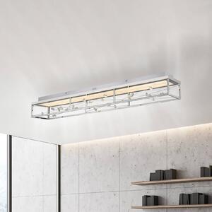 Stropné LED svetlo SKINA, chróm, 112 cm, stmievateľné, diaľkové ovládanie, Chrómová / strieborná, Obývacia izba / jedáleň, kov, Moderný, Stropné svetlo