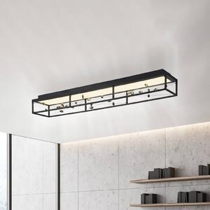 Stropné LED svetlo SKINA, čierne, 112 cm, stmievateľné, diaľkové ovládanie, Čierna, Obývacia izba / jedáleň, kov, Moderný, Stropné svetlo