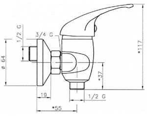 NOVASERVIS TITANIA IRIS drezová/umývadlová batéria 100 mm bez výtokového ramienka chróm 92074/1,0