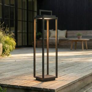 Lucande LED vonkajšie svetlo Elaja, čierne, nabíjateľná batéria, USB,, Čierna, Hliník, Moderný, Lampáš