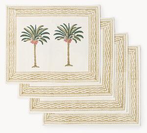 Ručne potlačené prestierania Palm Tree, 4 ks