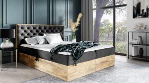 MEBLINE Kontinentálna posteľ GIRASOLE 180x200 čierna