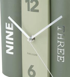 KARLSSON Stolné hodiny Book – zelené 21,2 × 16,8 × 21,2 cm