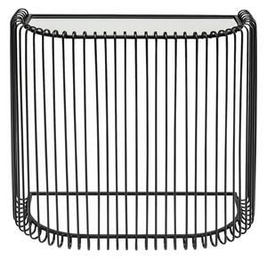Konzolový stolík Wire – čierna, 80 × 80 cm