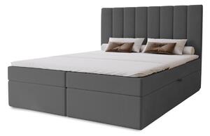 Hotelová manželská posteľ 140x200 GRETNA - oceľová šedá + topper ZADARMO