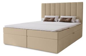 Hotelová manželská posteľ 140x200 GRETNA - krémová + topper ZADARMO