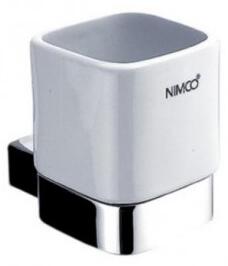 NIMCO KIBO pohár s držiakom keramický biela/chróm KI 14058K-26