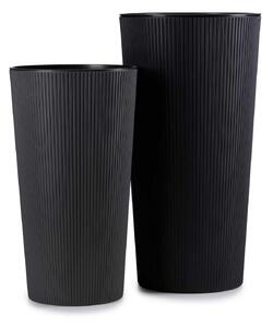 PLASTOVÝ KVETINÁČ URBANIKA ECO SADA 2KS 57X30 CM+46,6X25,5 CM ČIERNA BT