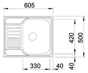 BLANCO TIPO 45 S Mini drez profilovaná nerez 516525