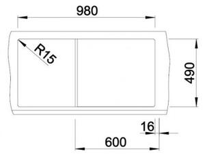 BLANCO ZENAR XL 6 S drez biely vanička vľavo 524001
