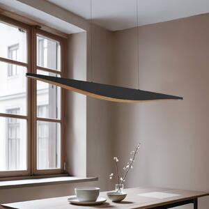 Lucande LED závesné svietidlo Clavit, čierne, 140 cm, stmievateľné, Čierna, Obývacia izba / jedáleň, kov, Moderný, Závesné svietidlo