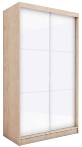 Skriňa s posuvnými dverami VIVIANA, sonoma/biele sklo, 150x216x61