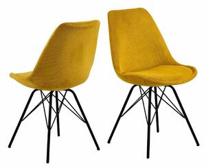 Jedálenská stolička – žltá / set 2 ks 85,5 × 48,5 × 54 cm