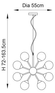 Endon 76499 - Luster na lanku OSCAR 28xG9/18W/230V zlatý