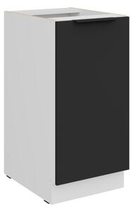 Dolná jednodverová skrinka LUNARA - šírka 40 cm, čierna / biela