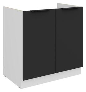 Drezová skrinka LUNARA - šírka 80 cm, čierna / biela