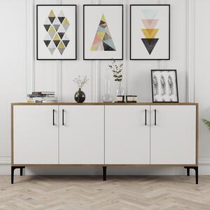 Konzolový stolík Kiev - Walnut, White