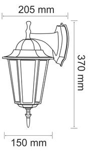 Vonkajšie nástenné svietidlo 1xE27/20W/230V IP43 patina