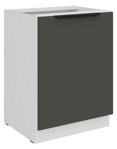 Dolná jednodverová skrinka LUNARA - šírka 60 cm, grafit / biela
