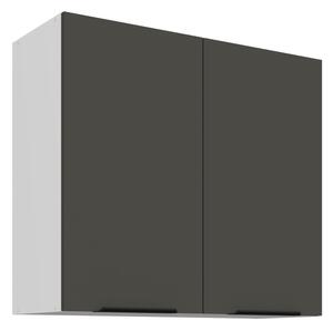 Horná kuchynská skrinka LUNARA - šírka 80 cm, grafit/biela