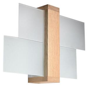 Sollux SL.0077 - Nástenné svietidlo FENIKS 1 1xE27/60W/230V prírodné drevo