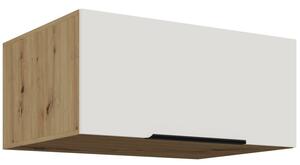 Hlboká digestorová skrinka LUNARA - šírka 80 cm, biela / dub artisan