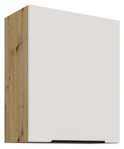 Horná kuchynská skrinka LUNARA - šírka 60 cm, biela / dub artisan