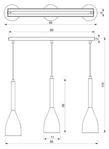 Luster na lanku MUZA 3xE27/60W/230V