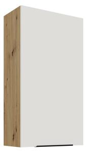 Vysoká horná kuchynská skrinka LUNARA - šírka 60 cm, biela / dub artisan