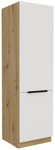 Potravinová skriňa LUNARA - šírka 60 cm, biela / dub artisan