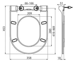 RAVAK Chrome - WC sedátko Uni Slim so SoftClose 35,8 x 45,3 x 5,1 cm X01550