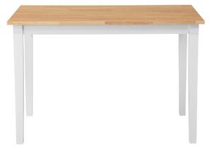 Jedálenská súprava Biela masívna drevená doska zo svetlého dreva, 4 sedadlá, 114 x 68 cm, moderná škandinávska