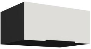Hlboká digestorová skrinka LUNARA - šírka 80 cm, biela / čierna