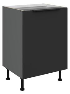 Dolná jednodverová skrinka LUNARA - šírka 60 cm, čierna / antracit