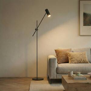 Stojacia lampa Lindby Vilo, čierna, 153 cm, GU10, otočná, Čierna, Obývacia izba / jedáleň, kov, Škandinávsky, Stojaca lampa