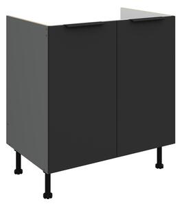 Drezová skrinka LUNARA - šírka 80 cm, čierna / antracit