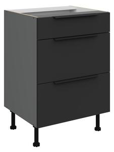 Šuplíková skrinka LUNARA - šírka 60 cm, čierna / antracit