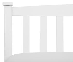 Biela drevená posteľ s rámom 160x 200 cm, minimalistický škandinávsky dizajn