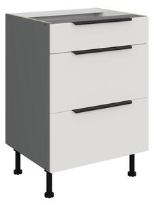 Šuplíková skrinka LUNARA - šírka 60 cm, biela / antracit
